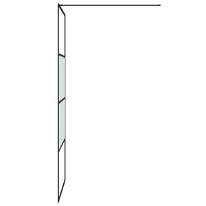 vidaXL Walk-In Shower Screen Black 90x195cm Semi-Frosted Tempered Glass