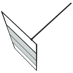 vidaXL Walk-In Shower Screen Black 90x195cm Semi-Frosted Tempered Glass