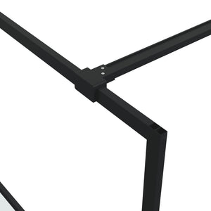 vidaXL Walk-In Shower Screen Black 90x195cm Semi-Frosted Tempered Glass