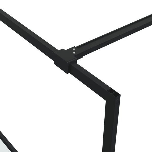 vidaXL Walk-In Shower Screen Black 90x195cm Semi-Frosted Tempered Glass