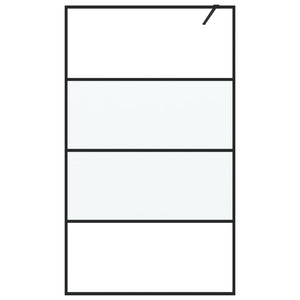 vidaXL Walk-in Shower Screen Black 115x195 cm Semi-Frosted ESG