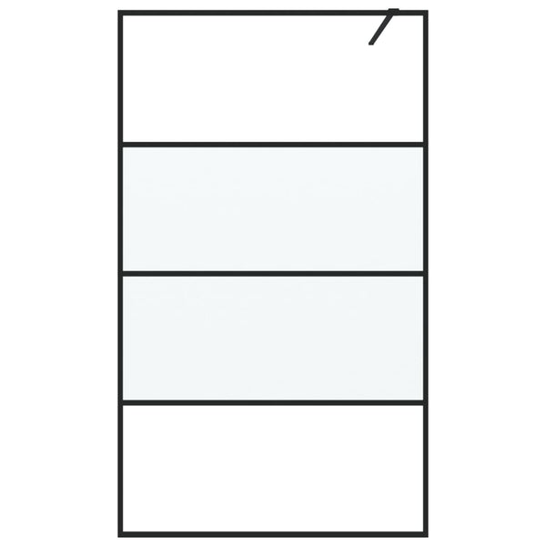 vidaXL Walk-in Shower Screen Black 115x195 cm Semi-Frosted ESG