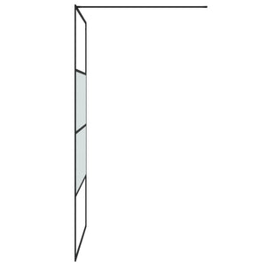 vidaXL Walk-in Shower Screen Black 115x195 cm Semi-Frosted ESG