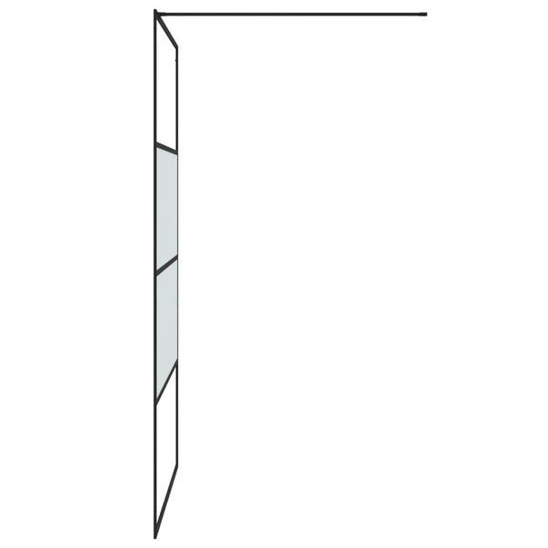vidaXL Walk-in Shower Screen Black 115x195 cm Semi-Frosted ESG