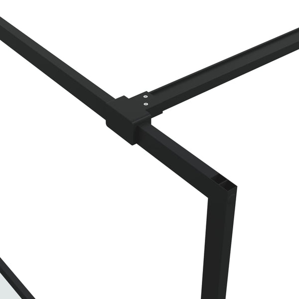 vidaXL Walk-in Shower Screen Black 115x195 cm Semi-Frosted ESG