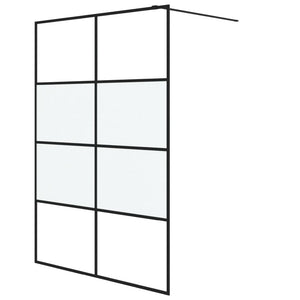vidaXL Walk-in Shower Screen Black 140x195 cm Frosted ESG
