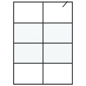 vidaXL Walk-in Shower Screen Black 140x195 cm Frosted ESG