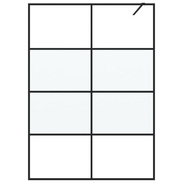 vidaXL Walk-in Shower Screen Black 140x195 cm Frosted ESG