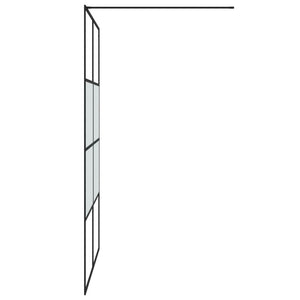 vidaXL Walk-in Shower Screen Black 140x195 cm Frosted ESG
