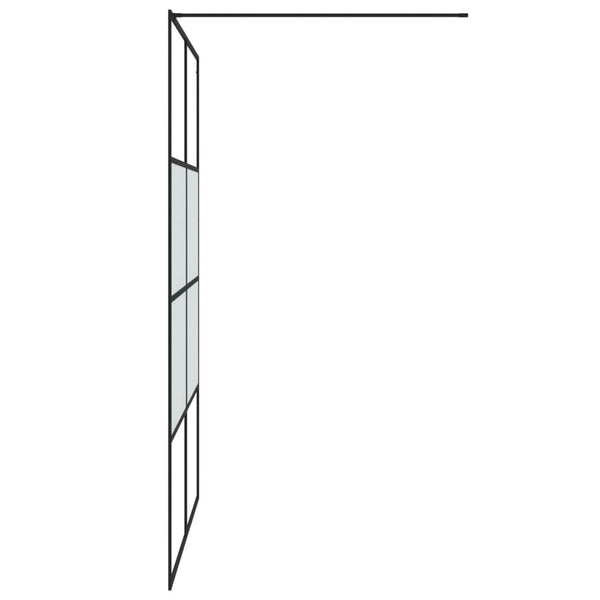 vidaXL Walk-in Shower Screen Black 140x195 cm Frosted ESG