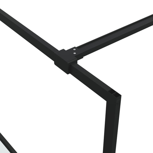 vidaXL Walk-in Shower Screen Black 140x195 cm Frosted ESG