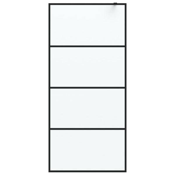 vidaXL Walk-in Shower Screen Black 90x195cm Frosted ESG Glass
