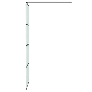 vidaXL Walk-in Shower Screen Black 90x195cm Frosted ESG Glass