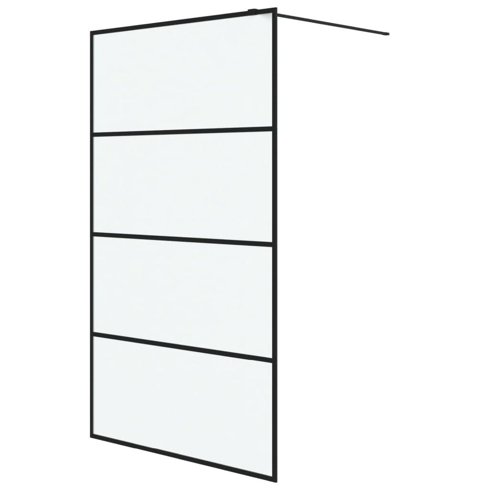 vidaXL Walk-in Shower Screen Black 115x195 cm Frosted ESG Glass