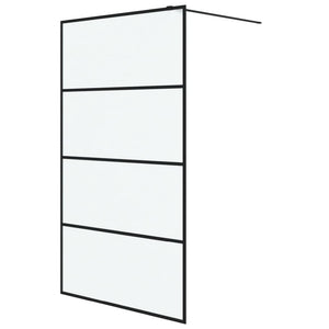 vidaXL Walk-in Shower Screen Black 115x195 cm Frosted ESG Glass