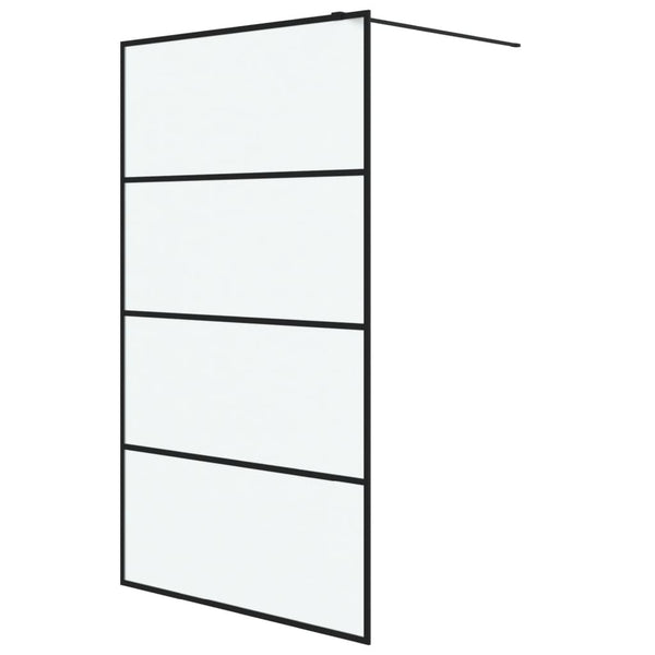 vidaXL Walk-in Shower Screen Black 115x195 cm Frosted ESG Glass