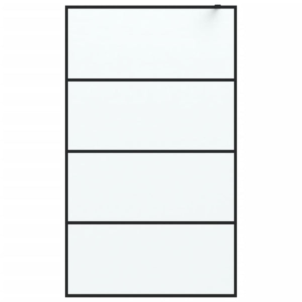 vidaXL Walk-in Shower Screen Black 115x195 cm Frosted ESG Glass