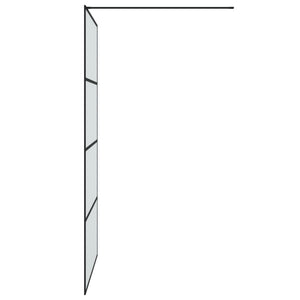 vidaXL Walk-in Shower Screen Black 115x195 cm Frosted ESG Glass