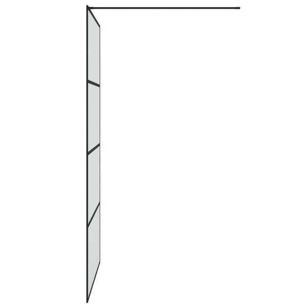 vidaXL Walk-in Shower Screen Black 115x195 cm Frosted ESG Glass