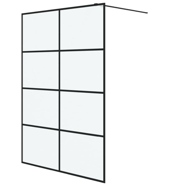 vidaXL Walk-In Shower Screen Black 140x195 cm Frosted ESG Glass