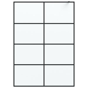 vidaXL Walk-In Shower Screen Black 140x195 cm Frosted ESG Glass