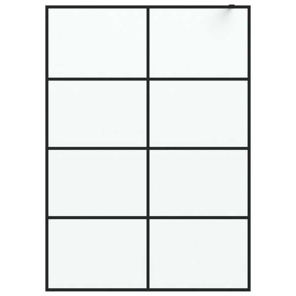 vidaXL Walk-In Shower Screen Black 140x195 cm Frosted ESG Glass