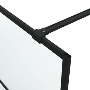 vidaXL Walk-In Shower Screen Black 140x195 cm Frosted ESG Glass