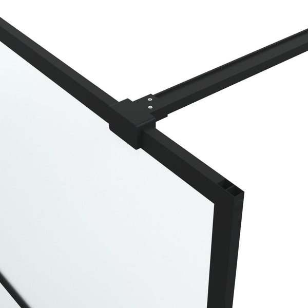 vidaXL Walk-In Shower Screen Black 140x195 cm Frosted ESG Glass