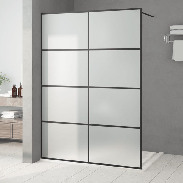 vidaXL Walk-In Shower Screen Black 140x195 cm Frosted ESG Glass