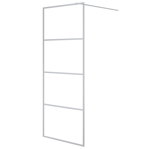 vidaXL Shower Screen for Walk-In Shower Silver 80x195 cm Tempered Glass Clear