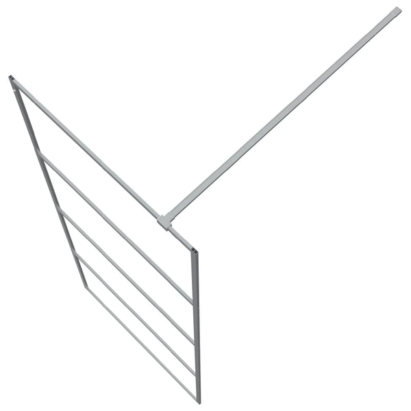 vidaXL Shower Screen for Walk-In Shower Silver 80x195 cm Tempered Glass Clear