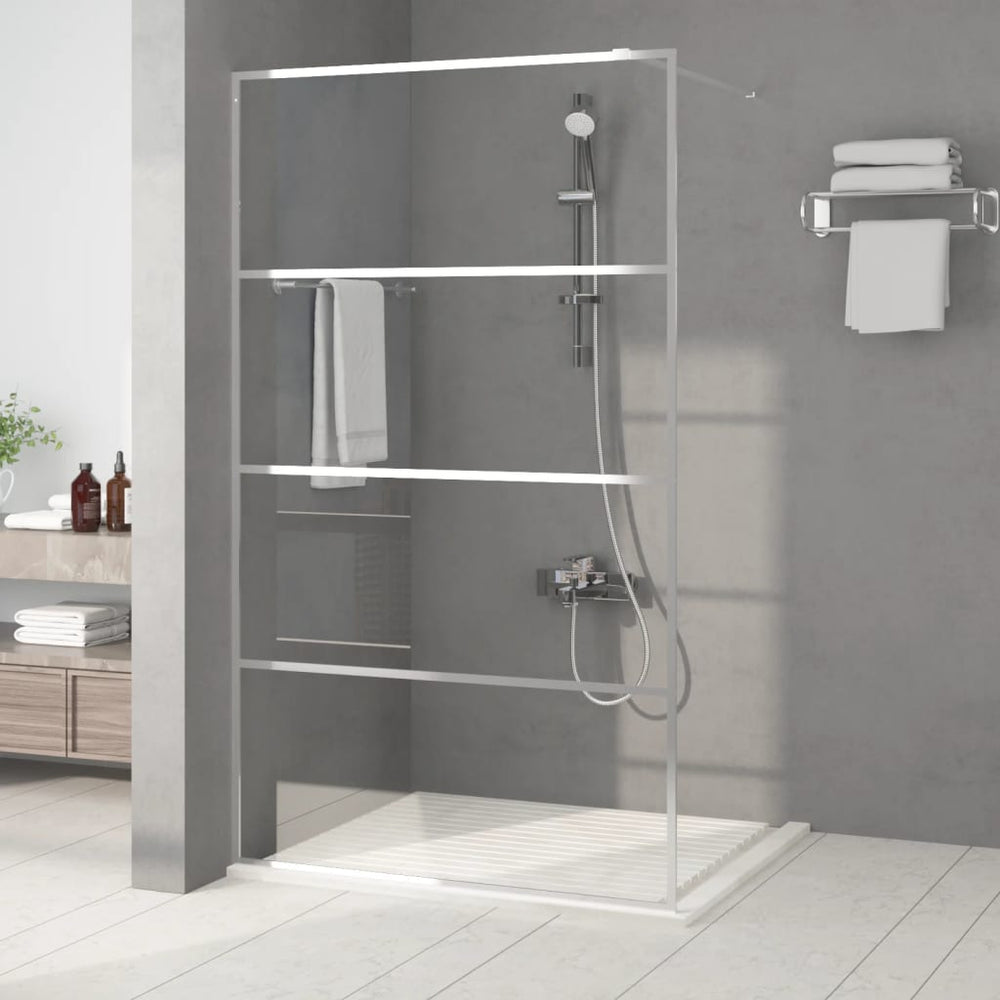 vidaXL Walk-in Shower Screen Silver 115x195 cm ESG Clear Glass