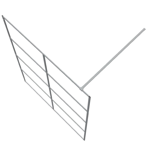 vidaXL Walk-in Shower Screen Silver 140x195 cm Tempered Clear Glass