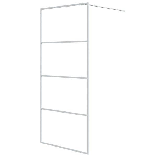 vidaXL Walk-in Shower Screen White 90x195 cm ESG Clear Glass