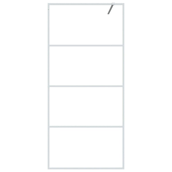vidaXL Walk-in Shower Screen White 90x195 cm ESG Clear Glass