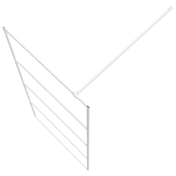 vidaXL Walk-in Shower Screen White 90x195 cm ESG Clear Glass