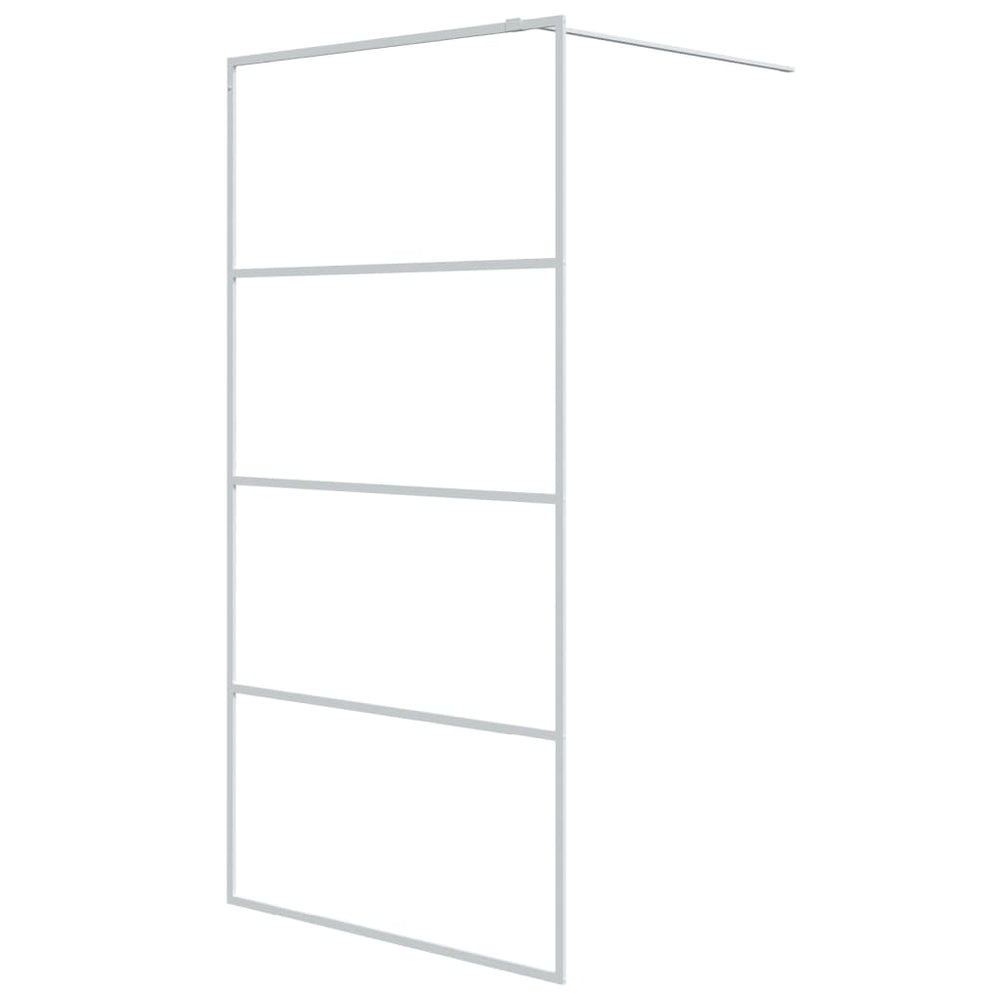 vidaXL Walk-in Shower Screen White 100x195 cm Tempered Clear Glass
