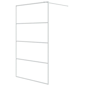 vidaXL Walk-in Shower Screen White 115x195 cm Tempered Clear Glass