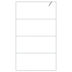 vidaXL Walk-in Shower Screen White 115x195 cm Tempered Clear Glass