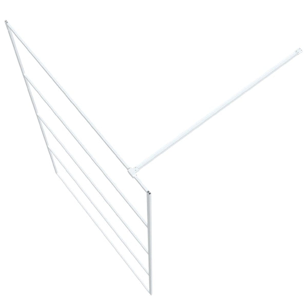 vidaXL Walk-in Shower Screen White 115x195 cm Tempered Clear Glass