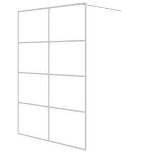 vidaXL Walk-in Shower Screen White 140x195 cm Tempered Clear Glass