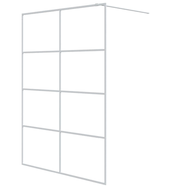 vidaXL Walk-in Shower Screen White 140x195 cm Tempered Clear Glass