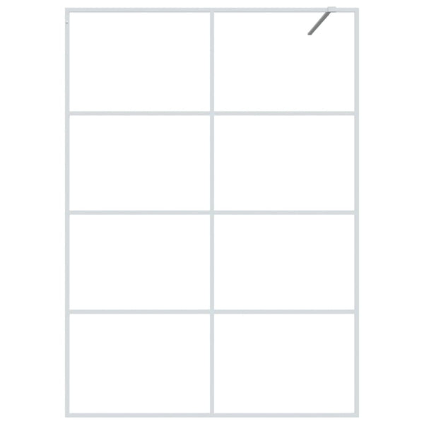 vidaXL Walk-in Shower Screen White 140x195 cm Tempered Clear Glass