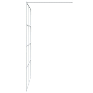 vidaXL Walk-in Shower Screen White 140x195 cm Tempered Clear Glass