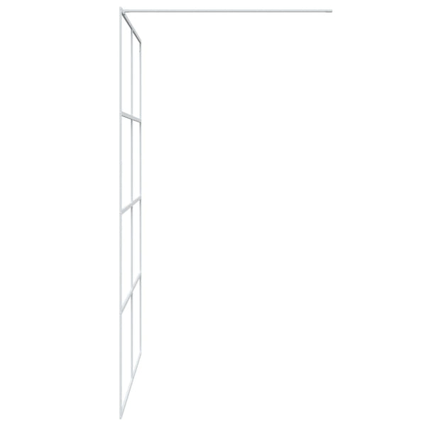 vidaXL Walk-in Shower Screen White 140x195 cm Tempered Clear Glass