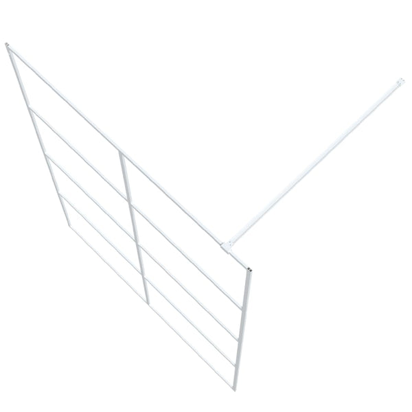 vidaXL Walk-in Shower Screen White 140x195 cm Tempered Clear Glass
