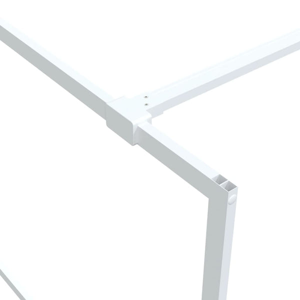 vidaXL Walk-in Shower Screen White 140x195 cm Tempered Clear Glass