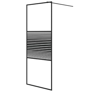 vidaXL Walk-in Shower Screen Black 80x195 cm ESG Safety Glass Clear