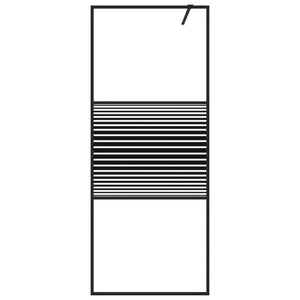 vidaXL Walk-in Shower Screen Black 80x195 cm ESG Safety Glass Clear
