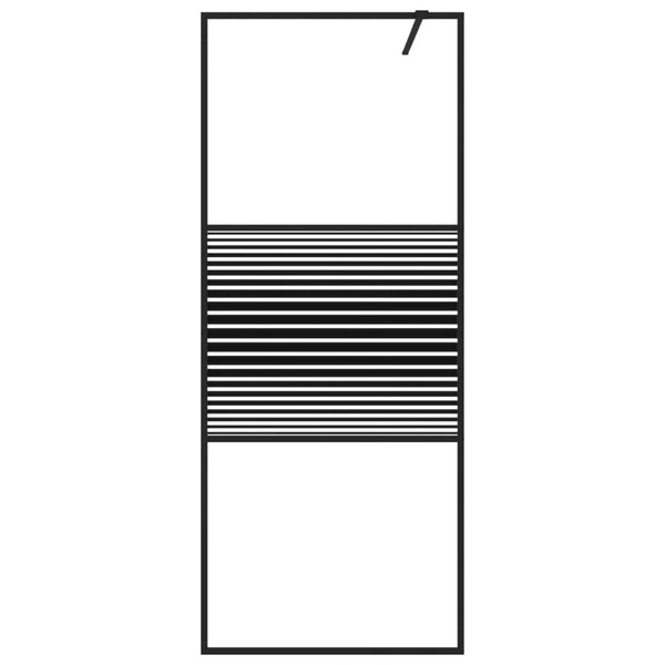vidaXL Walk-in Shower Screen Black 80x195 cm ESG Safety Glass Clear